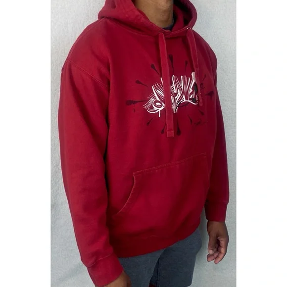 COTTON HERITAGE • Red/White Dime Graffiti Style Oakland Tree Graphic Hoodie, L - Picture 8 of 13
